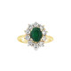 Pre Owned 18ct Emerald and Diamond Cluster Ring ZU903